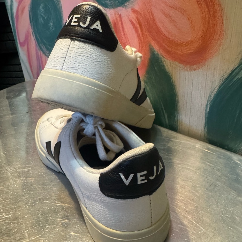 Veja White and Black Casual Sneakers - Picture 3 of 3